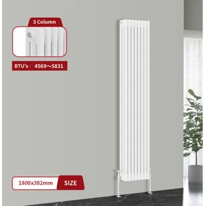 Warmehaus - Traditional Cast Iron Style Radiator White Triple Column 1800 x 382mm Warmehaus - Traditional Cast Iron Style Radiator White Triple Column 1800 x 382mm