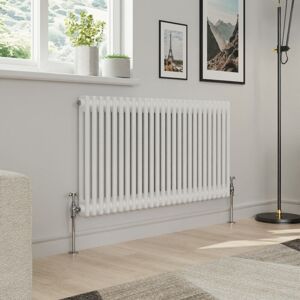 Warmehaus - Traditional Double Column White Radiator Cast Iron Style Radiators 600 x 1190mm Warmehaus - Traditional Double Column White Radiator Cast Iron Style Radiators 600 x 1190mm