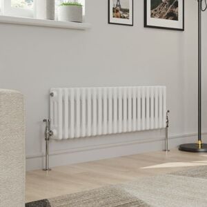 Warmehaus - Traditional Triple Column White Radiator Cast Iron Style Radiators 300 x 1012mm Warmehaus - Traditional Triple Column White Radiator Cast Iron Style Radiators 300 x 1012mm