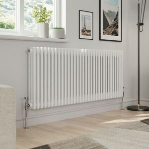 Warmehaus - Traditional Triple Column White Radiator Cast Iron Style Radiators 600 x 1462mm Warmehaus - Traditional Triple Column White Radiator Cast Iron Style Radiators 600 x 1462mm