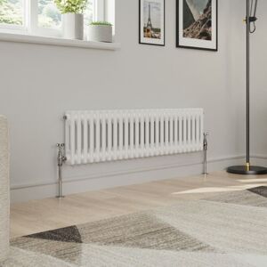 Warmehaus - Traditional Double Column White Radiator Cast Iron Style Radiators 300 x 1190mm Warmehaus - Traditional Double Column White Radiator Cast Iron Style Radiators 300 x 1190mm