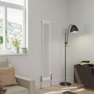 Warmehaus - White Traditional Vertical Radiator Double Column Cast Iron Style Panel Radiator Central Heating 1500x290mm Warmehaus - White Traditional Vertical Radiator Double Column Cast Iron Style Panel Radiator Central Heating 1500x290mm