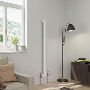 Warmehaus - White Traditional Vertical Radiator Double Column Cast Iron Style Panel Radiator Central Heating 1500x200mm Warmehaus - White Traditional Vertical Radiator Double Column Cast Iron Style Panel Radiator Central Heating 1500x200mm