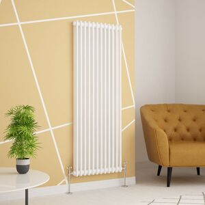 Warmehaus - White Traditional Vertical Radiator Double Column Cast Iron Style Panel Radiator Central Heating 1500x558mm Warmehaus - White Traditional Vertical Radiator Double Column Cast Iron Style Panel Radiator Central Heating 1500x558mm