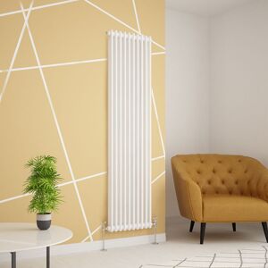 Warmehaus - White Traditional Vertical Radiator Double Column Cast Iron Style Panel Radiator Central Heating 1800x468mm Warmehaus - White Traditional Vertical Radiator Double Column Cast Iron Style Panel Radiator Central Heating 1800x468mm