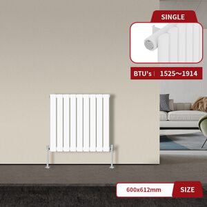 Warmehaus - Flat Panel Radiator White Horizontal 600 x 612mm Single Warmehaus - Flat Panel Radiator White Horizontal 600 x 612mm Single