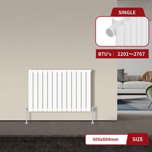 Warmehaus - Flat Panel Radiator White Horizontal 600 x 884mm Single Warmehaus - Flat Panel Radiator White Horizontal 600 x 884mm Single