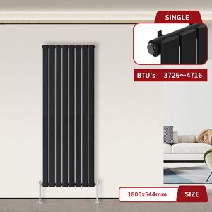 Warmehaus - Flat Panel Radiator Black Vertical 1800 x 544mm Single Column Warmehaus - Flat Panel Radiator Black Vertical 1800 x 544mm Single Column