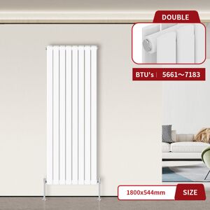 Warmehaus - Flat Panel Radiator White Vertical 1800 x 544mm Double Warmehaus - Flat Panel Radiator White Vertical 1800 x 544mm Double