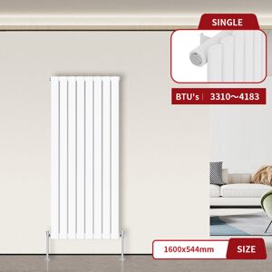 Warmehaus - Flat Panel Radiator White Vertical 1600 x 544mm Single Warmehaus - Flat Panel Radiator White Vertical 1600 x 544mm Single