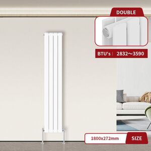 Warmehaus - Flat Panel Radiator White Vertical 1800 x 272mm Double Warmehaus - Flat Panel Radiator White Vertical 1800 x 272mm Double
