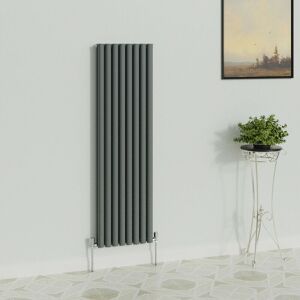 Warmehaus - Vertical Oval Double Anthracite Radiator 1600x472mm Warmehaus - Vertical Oval Double Anthracite Radiator 1600x472mm