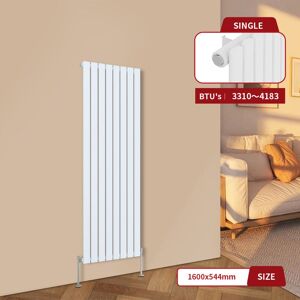Warmehaus - White Central Heating Radiator Flat Panel Vertical Single 1600x544mm Warmehaus - White Central Heating Radiator Flat Panel Vertical Single 1600x544mm
