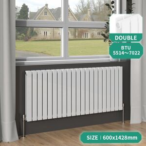 NRG - White Column Designer Radiator Flat Single Panel Bathroom Central Heating Horizontal 600x1428mm NRG - White Column Designer Radiator Flat Single Panel Bathroom Central Heating Horizontal 600x1428mm