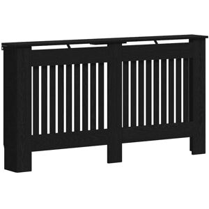 Radiator Cover Black Oak 152 x 19 x 81.5 cm Engineered Wood vidaXL Radiator Cover Black Oak 152 x 19 x 81.5 cm Engineered Wood vidaXL