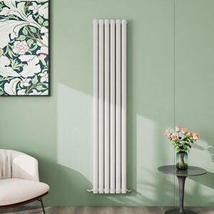 Aica Sanitaire - aica 1800x354mm White Vertical Designer Radiator Double Oval Column Heating uk Aica Sanitaire - aica 1800x354mm White Vertical Designer Radiator Double Oval Column Heating uk