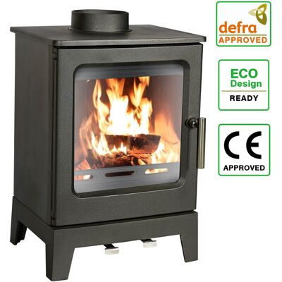 NRG - 5KW Defra Approved Woodburning Stove Woodburner Cast Iron Fireplace Eco Design Ready NRG - 5KW Defra Approved Woodburning Stove Woodburner Cast Iron Fireplace Eco Design Ready