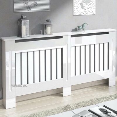 Furneo - Radiator Cover - White - High Gloss - Extra Large Furneo - Radiator Cover - White - High Gloss - Extra Large