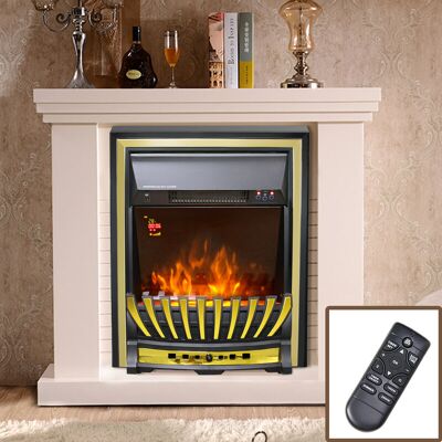 Lincsfire - Wickenby 2KW Time/Temperature Display Remote Control Inset Modern Electric Fireplace Stove Lincsfire - Wickenby 2KW Time/Temperature Display Remote Control Inset Modern Electric Fireplace Stove