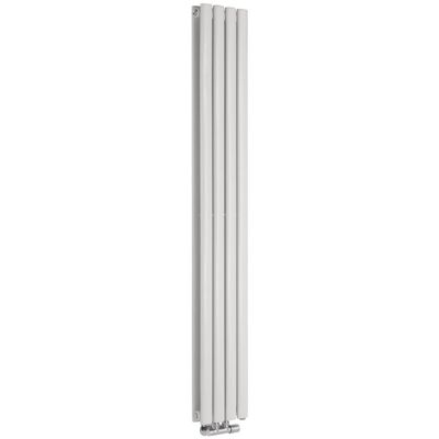 Milano - Aruba Flow - Modern White Vertical Column Central Connection Double Oval Panel Radiator - 1600mm x 236mm Milano - Aruba Flow - Modern White Vertical Column Central Connection Double Oval Panel Radiator - 1600mm x 236mm