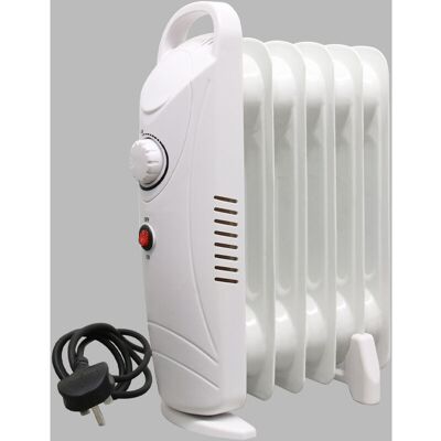 NRG - Oil Filled Radiator 6 Fin 800W Mini Electric Portable Heater w/ Thermostat White NRG - Oil Filled Radiator 6 Fin 800W Mini Electric Portable Heater w/ Thermostat White