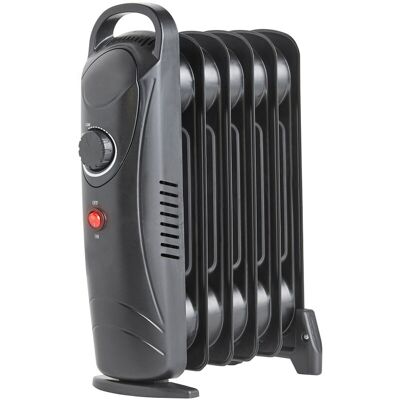 NRG - Oil Filled Radiator 6 Fin 800W Mini Portable Electric Heater Thermostat Black NRG - Oil Filled Radiator 6 Fin 800W Mini Portable Electric Heater Thermostat Black