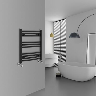 Warmehaus - Curved 600x500 - Black - Heated Towel Rail Warmehaus - Curved 600x500 - Black - Heated Towel Rail