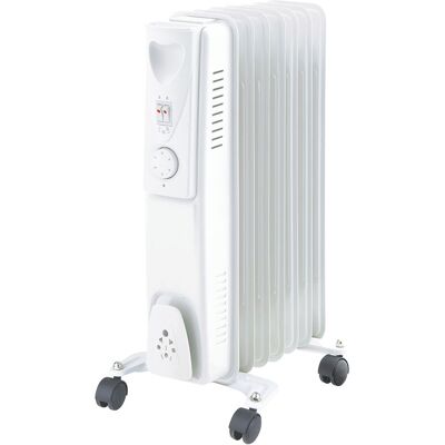 Oil Filled Radiator Portable Electric Heater- 3 Heat Settings - Adjustable Temperature Thermostat - Safety Cut-Off - White 7 Fin - 1500W - Warmehaus Oil Filled Radiator Portable Electric Heater- 3 Heat Settings - Adjustable Temperature Thermostat - Safety Cut-Off - White 7 Fin - 1500W - Warmehaus