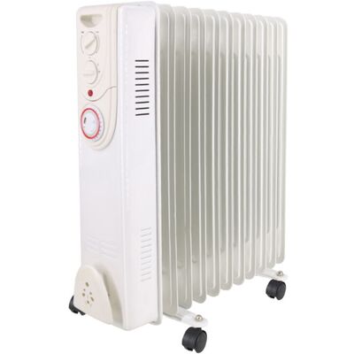NRG - White Oil Filled Radiator Portable Electric Heater Thermostat 11 Fin 2500W With Timer NRG - White Oil Filled Radiator Portable Electric Heater Thermostat 11 Fin 2500W With Timer