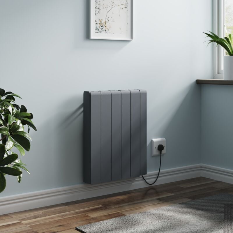 NRG Electric Ceramic Portable Radiator Wall Mounted WIFI Control Heater Anthracite 1500W