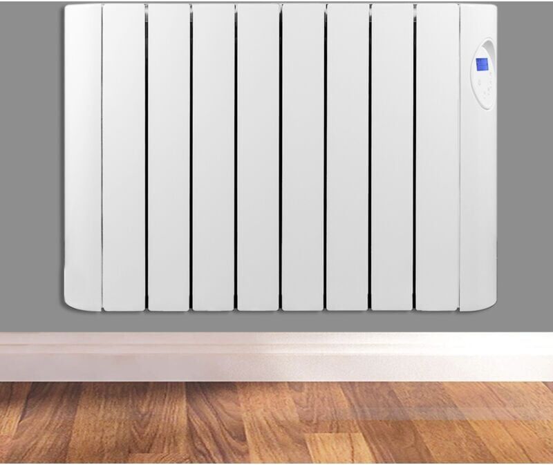 Futura - 1500W Oil Filled Electric Radiator Panel Heater 24/7 Day Timer Lot 20 Wall Mounted Low Energy Retention Heater