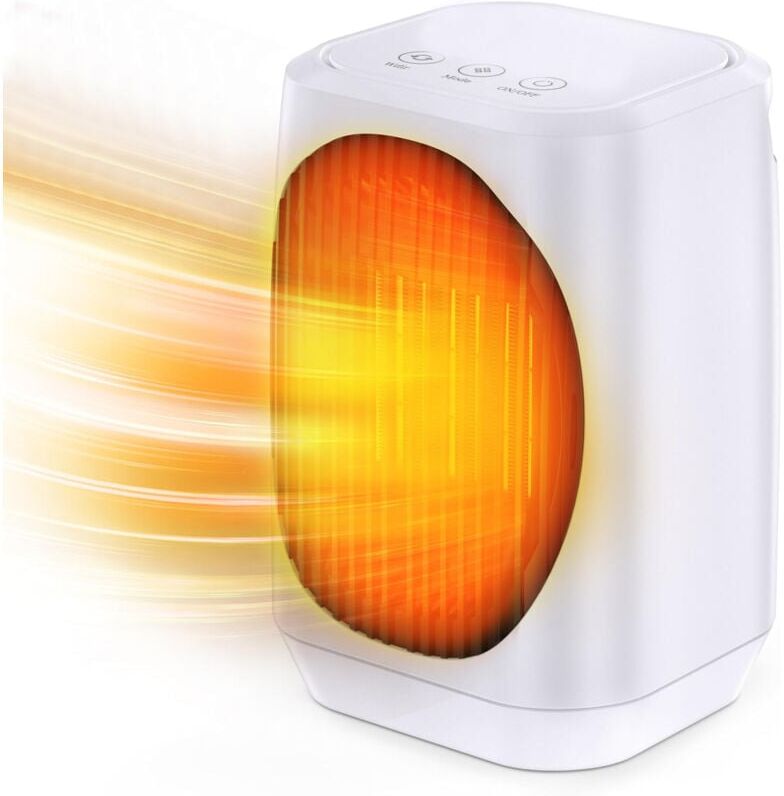 Aiperq - Portable Electric Space Heater, 1200W 70° Oscillating ptc Ceramic Space Heater with 3 Modes, Mini Heating/Cooling for Indoor Bedroom Office