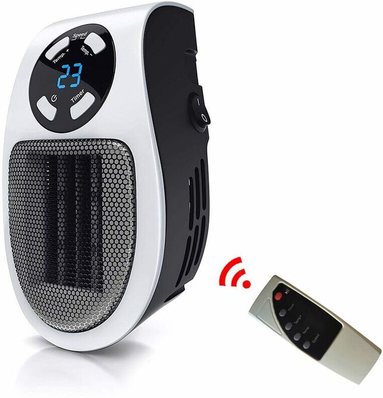 MUMU Radiant heater 500W space heater Programmable wall socket with adjustable thermostat and adjustable LED display