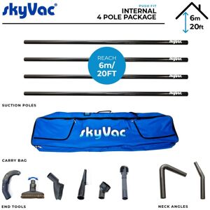 Internal Suction Pole Set 4 Pole Package (6m/20ft) - Skyvac