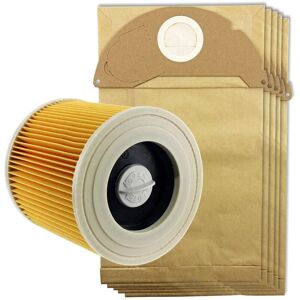 Spares2go - Dust Bags Filter Kit compatible with Karcher WD2 Wet & Dry Vacuum Cleaner (5 Bags)