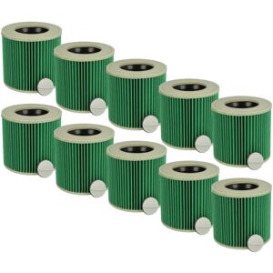 10x Filter Replacement for Stanley 41864-A for Wet and Dry Vacuum Cleaner - Cartridge Filter - green - Vhbw