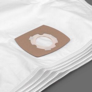 VHBW 5x Vacuum Cleaner Bag compatible with Taurus Golf g 1700 yom 2004+, Golf g 1700 yom 2004+ Vacuum Cleaner - Microfleece, 24.9 cm x 21.9 cm, White