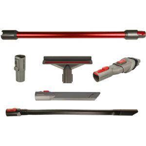 6-Part Vacuum Cleaner Accessory Set compatible with Dyson Refurbished V7 handheld Trigger Red - Vhbw