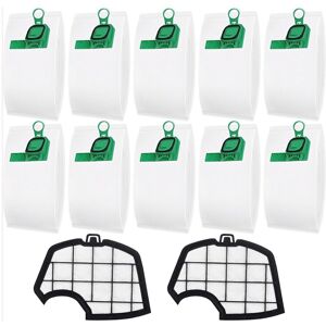 TLILY 10pcs Vacuum Cleaner Bags for Kobold VK140 VK150 FP140 FP150 with 2 Filters