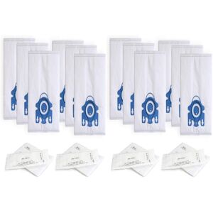 SERBIA 12 sacs d'aspirateur de rechange 4 jeux de filtres pour Miele HyClean 3D Efficiency gn Classic C1