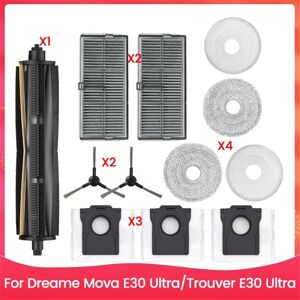 Tlily - 12PCS Brush Filter Dust Bag Mop Cloth Kit for E30 Ultra Trouver Vacuum Cleaner Replacement Parts