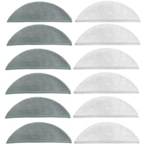 TLILY 12PCS Cleaning Mop Cloth Gray And White Washable Cloth Sweeping Robot Replacement Accessories For Lydsto R1