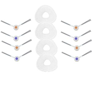 Tlily - 12Pcs for narwal J3 Robot Vacuum Cleaner Replacement Parts Washable Side Brush Mop Cloth Household Cleaning Accessories