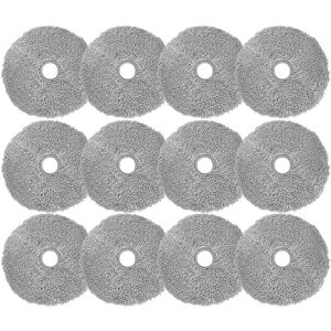 Tlily - 12Pcs Mop Cloth for Lydsto W2 Robot Vacuums Spare Part Round Mop Replacement Accessories