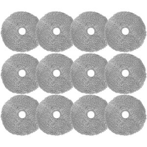 Tlily - 12Pcs Mop Cloth for W2 Robot Vacuums Spare Part Round