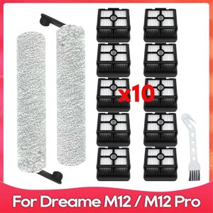 Tlily - 13PCS For M12 / Pro Floor Scrubber Vacuum Accessories Roller Brush Hepa Filter Replacement Spare Parts