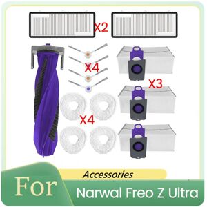 Tlily - 14PCS for Freo z Ultra Vacuum Cleaner Accessories Roller Side Brush hepa Filter Mop Pad Dust Bag Replacement Kits