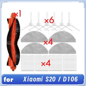 Tlily - 15 Pcs for S20 / D106 Robot Vacuum Cleaner Cleaning Kit Sweeper Accessories Main Side Brush Rag Filter