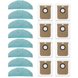 Tlily - 16 Replacement Parts for 8090 Ultra/9090 Ai Robot Vacuum Cleaner, Accessories, Mop Cloth, Dust Bag