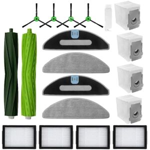 Tlily - 19PCS for iRobot Roomba Combo J5, J5+ Plus, I5, I5+ Plus Replacement Parts Roller Side Brush Hepa Filter Dust Bag Mop